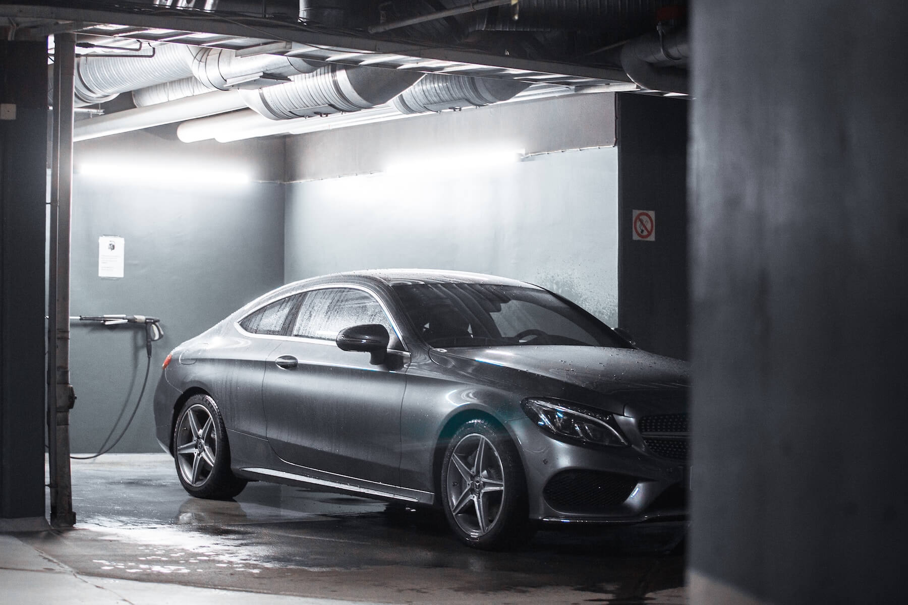 Mercedes undergoing Paint Protection Film Maintenance